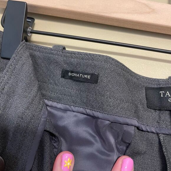 Talbots Womens Grey Pleated Wool Blend Signature Straight Dress Pant Petite 12 - Picture 10 of 13